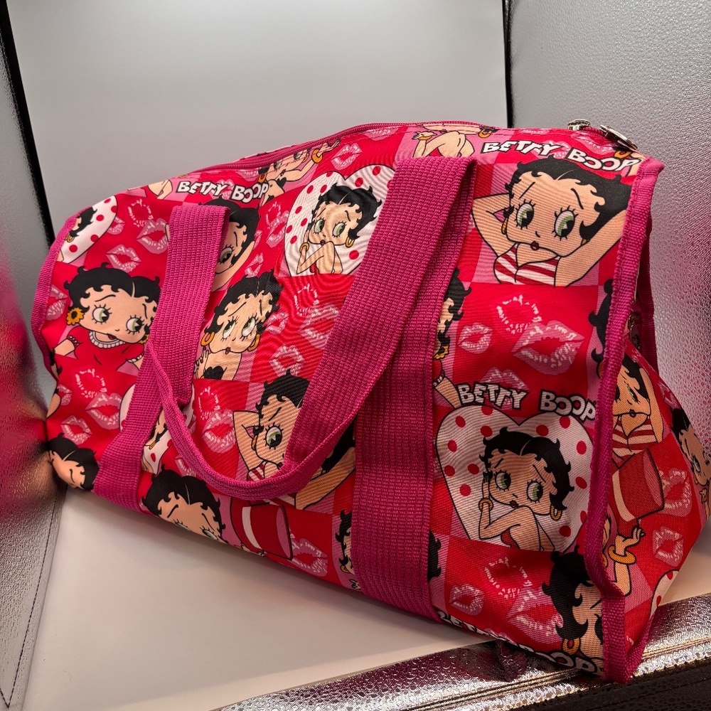 Betty Boop Retro Style Rainbow Colorful Y2K Tote Quilted Duffel Bag
